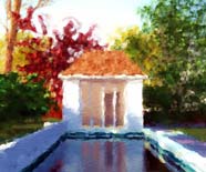 acrylic painting of a house.