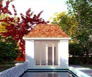 Bath House and Lap Pool rendering.