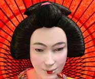 Character modeling and illustration of a geisha.