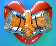 Heart gas mask love illustration.
