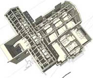Overhead Sketchup model with cutaway perspective.