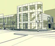 Perspective SU model of a commercial property.