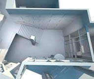 Whitecard model of a reception area.